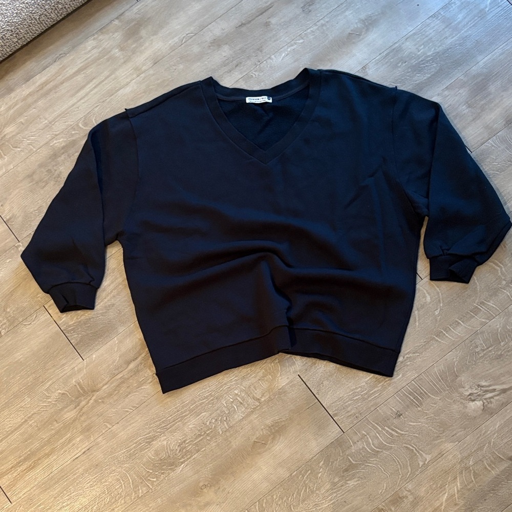 Jackson Rowe Black V Neck Sweater Oversized Women’s Medium